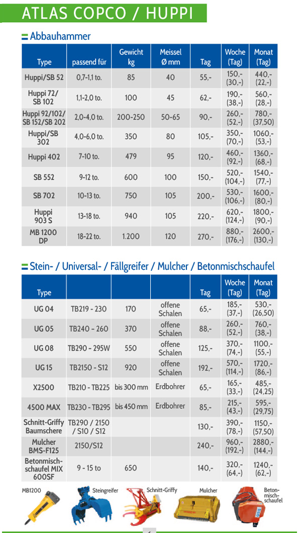 Preisliste Seite 6