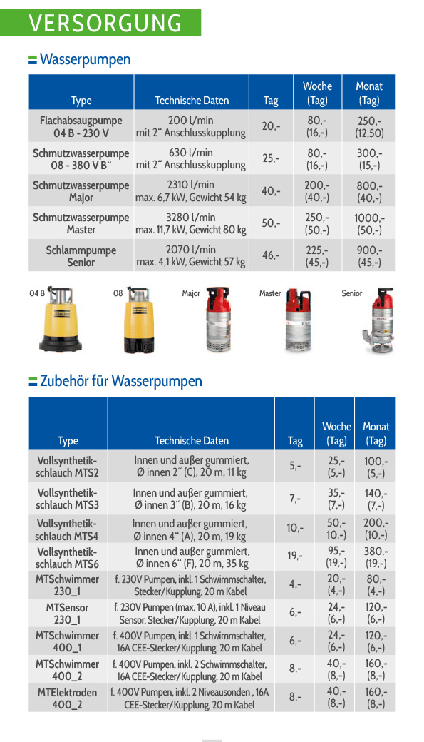 Preisliste Seite 16